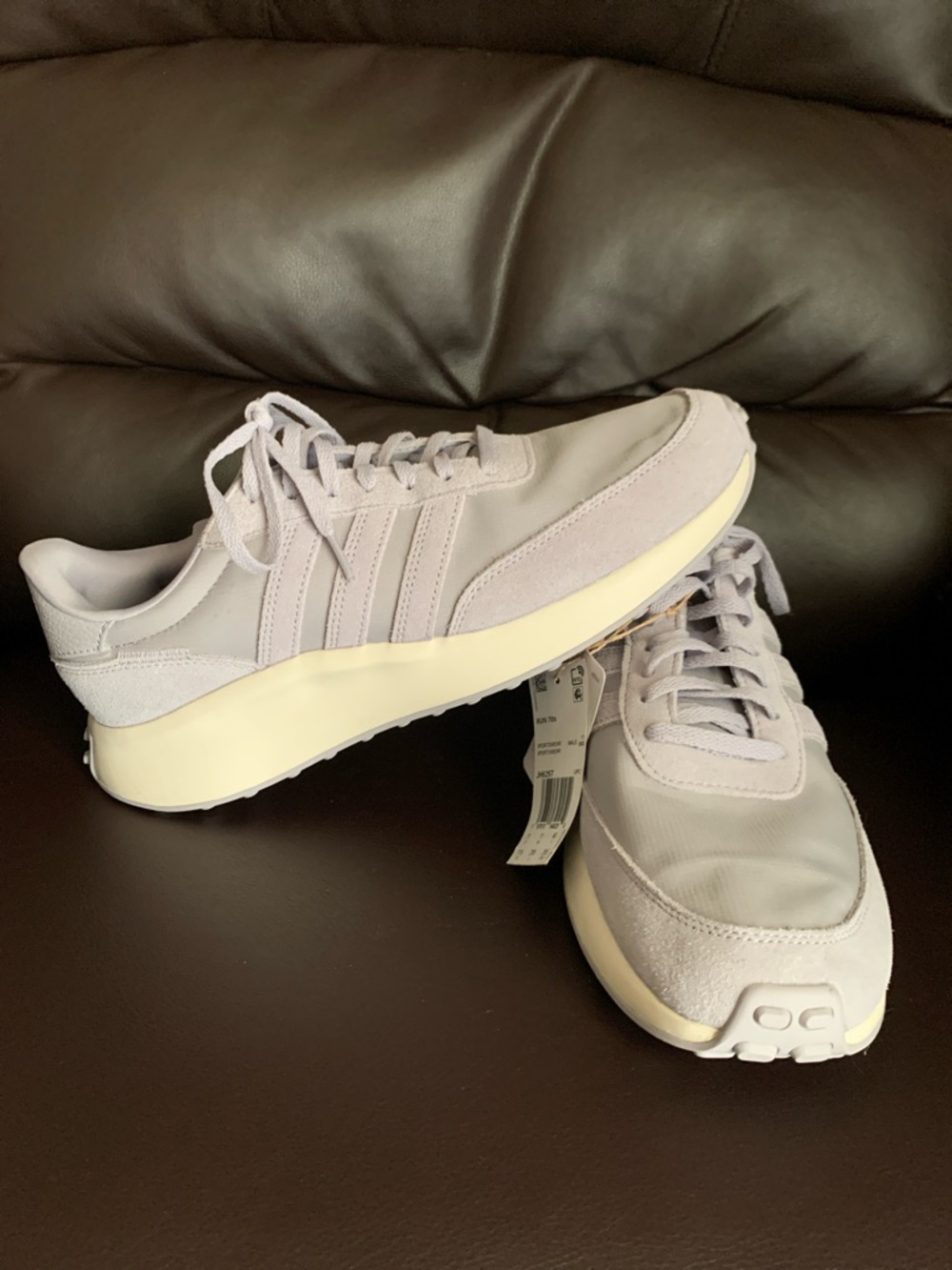 Adidas Run 70s Light Gray Sneakers with Cream Sole